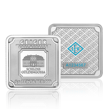 Silberbarren Geiger original - Tube 30 x 5 g .999 quadratisch Resale