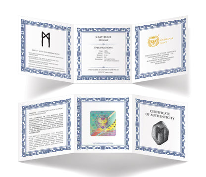 MANNAZ Cast Rune 1 Oz Silber Barren 2026