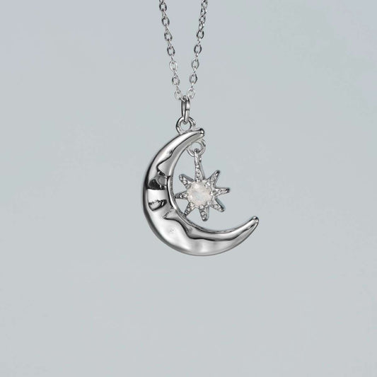 Newmoon Halskette Labradorit & Silber
