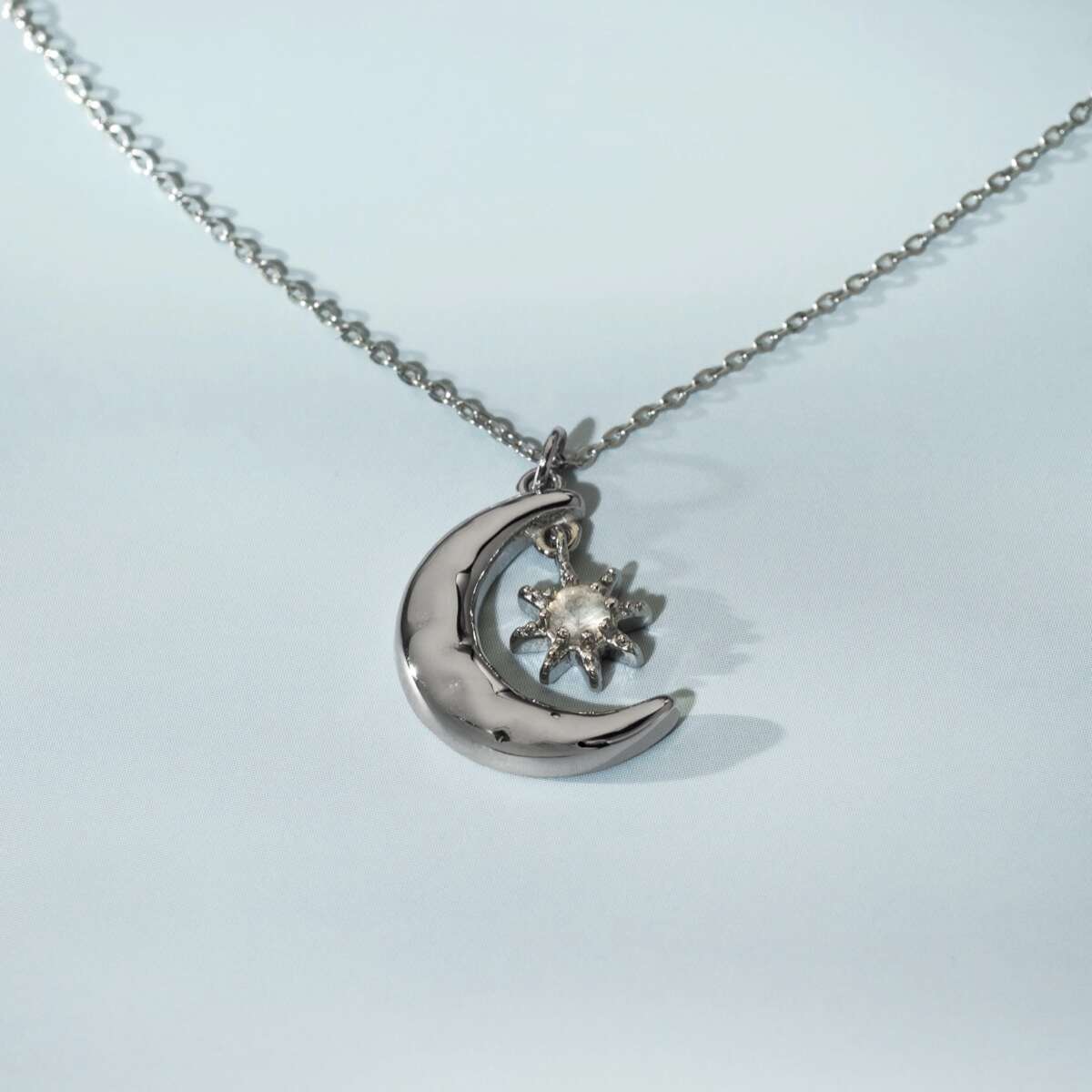 Newmoon Halskette Labradorit & Silber