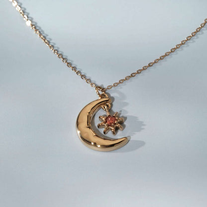 Newmoon Halskette Sandstein & Gold