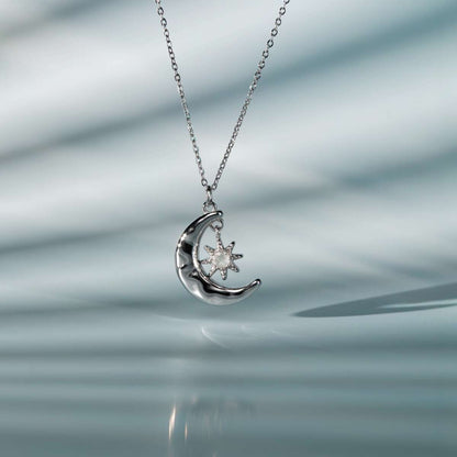 Newmoon Halskette Labradorit & Silber