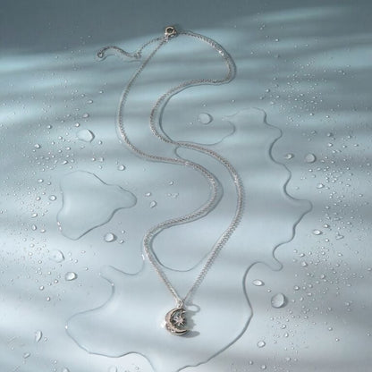 Newmoon Halskette Labradorit & Silber