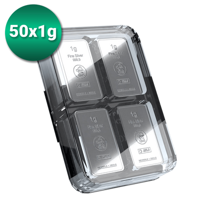 50 x 1g Silber Heimerle und Meule UnityBox